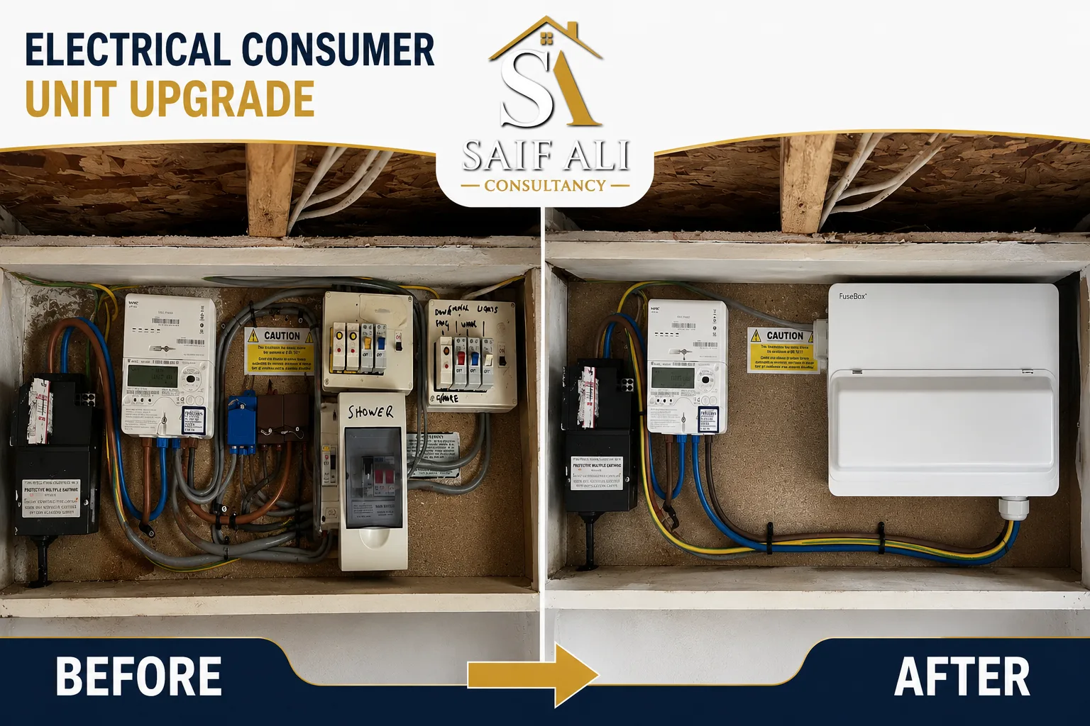 Electrical Consumer Unit Upgrade — Before & After