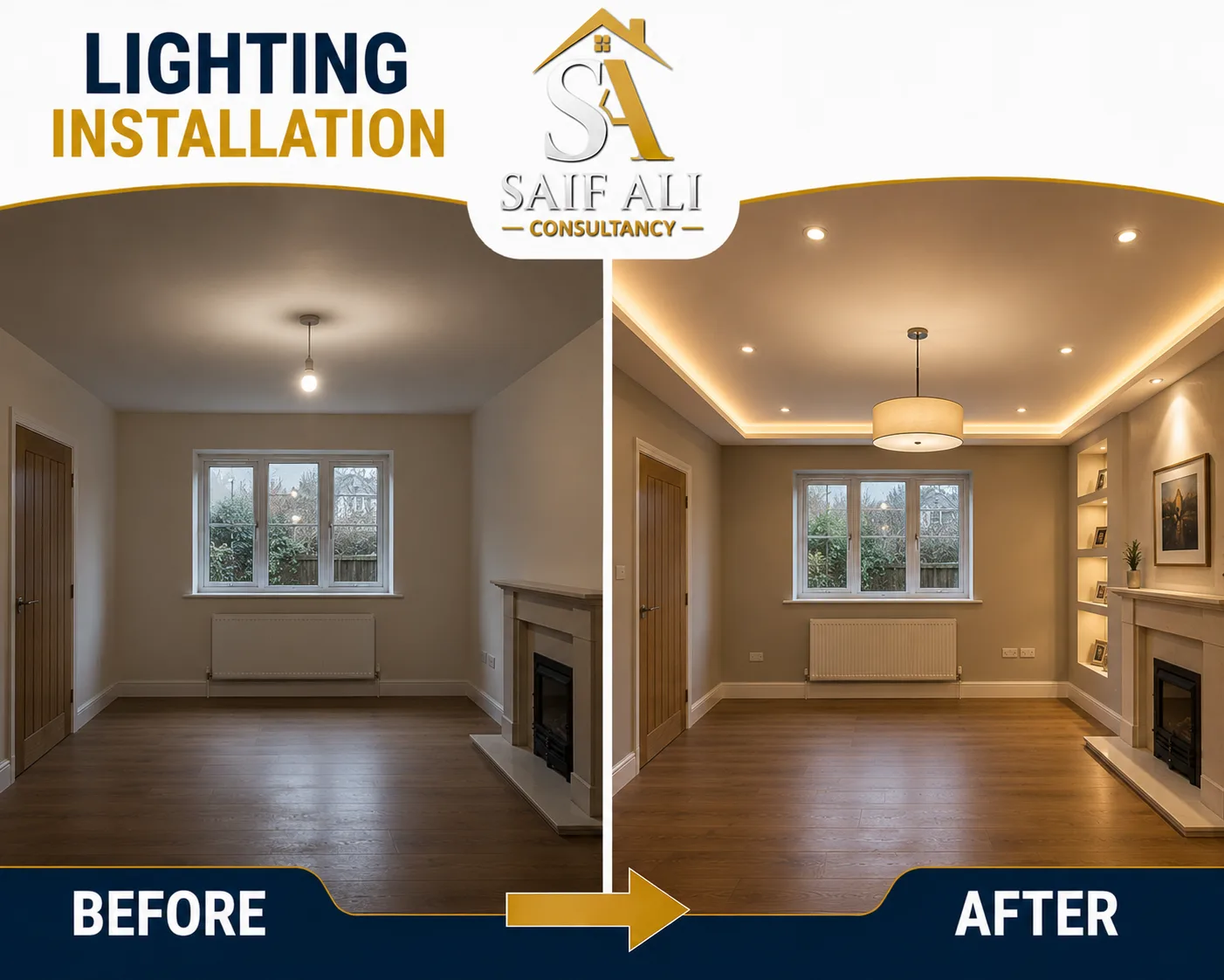 Lighting Installation — Before & After