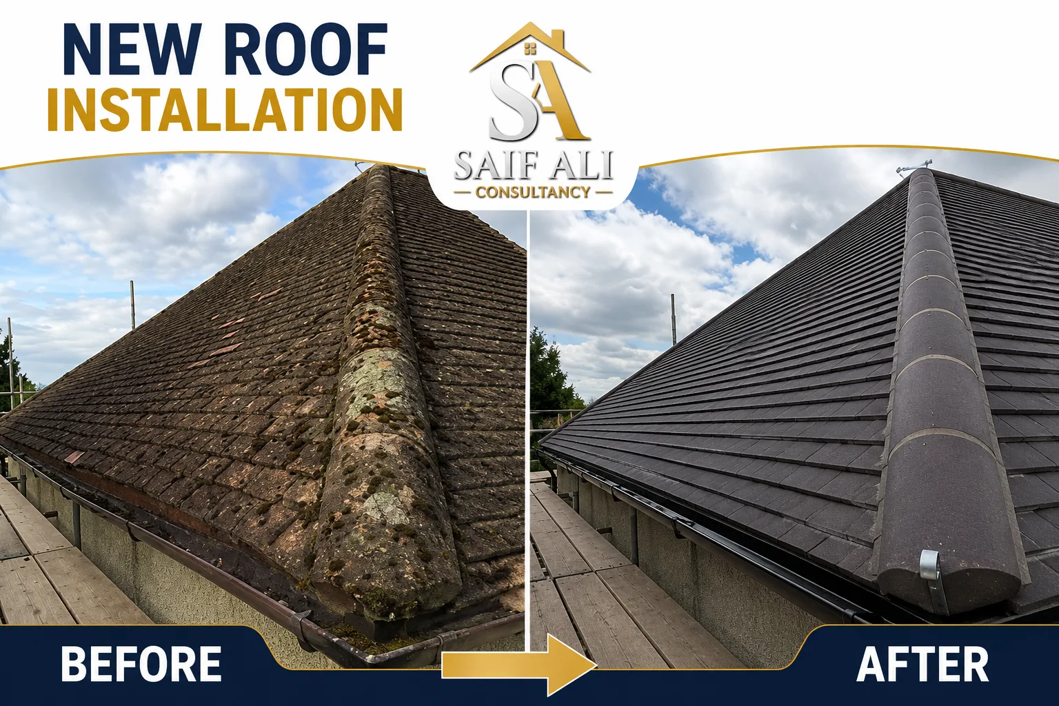 New Roof Installation — Before & After