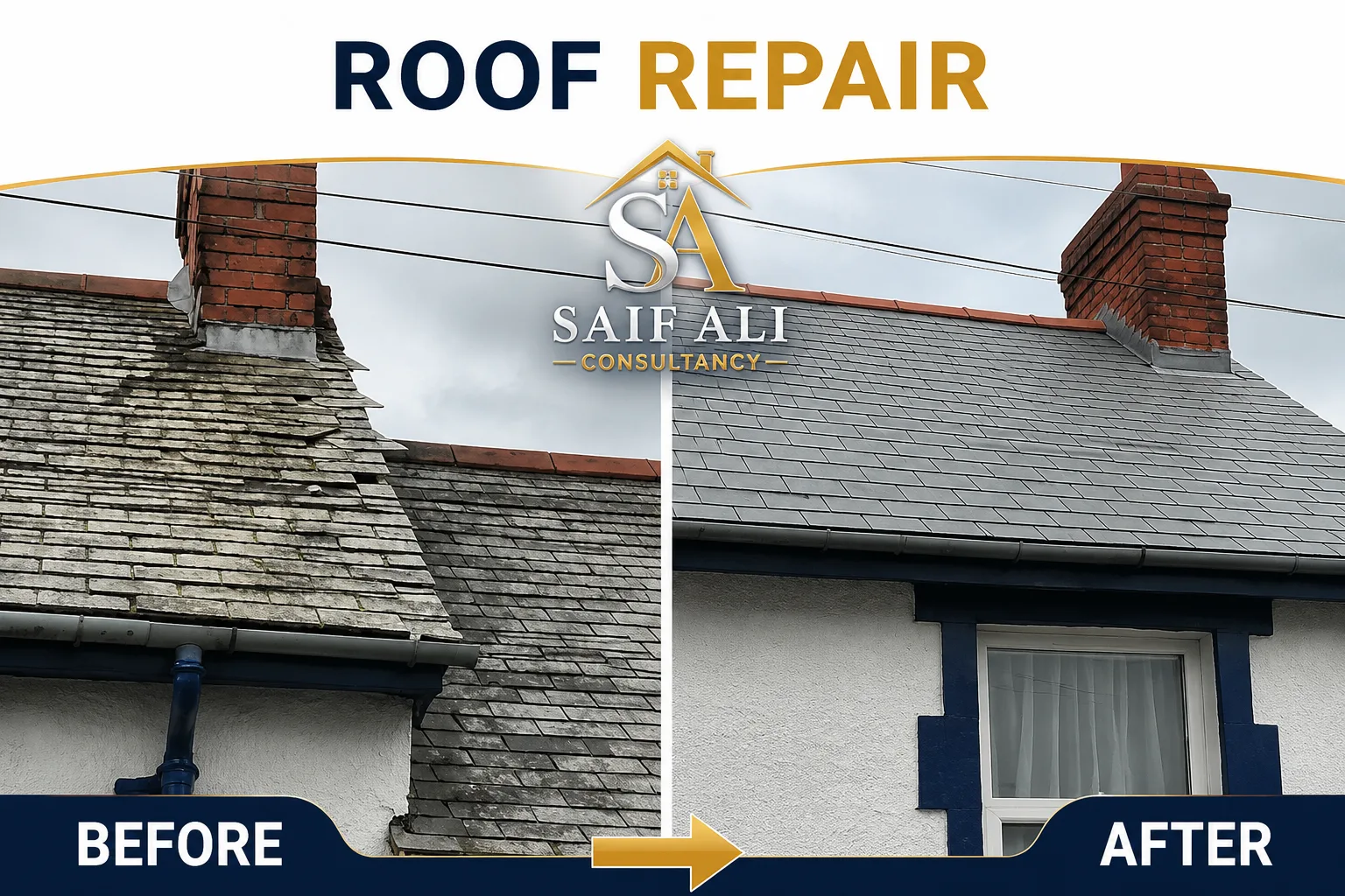 Roof Repair — Before & After